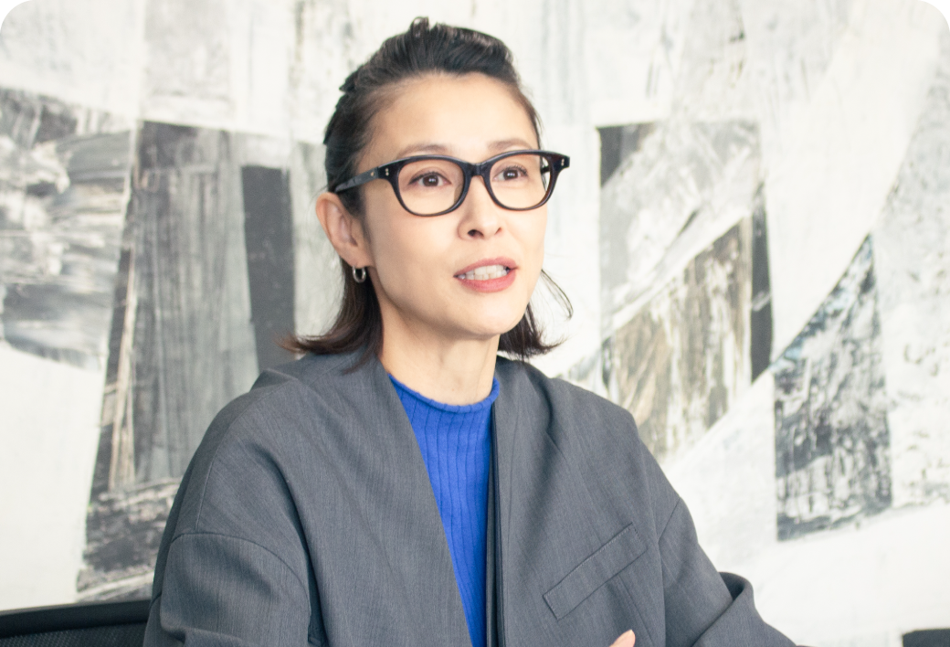 A woman being interviewed